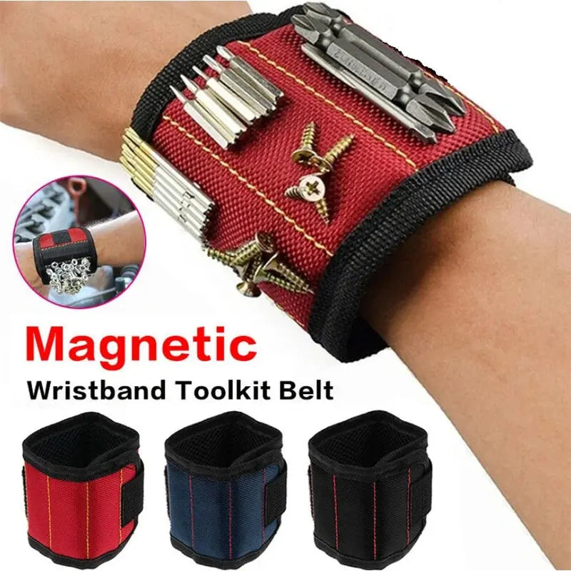 Magnetic Wristband for Holding Screws,Nails,Drilling Bits,Wrist Tool Holder Belts with Strong Magnets,five Rows of Ten Magnets Leedoar