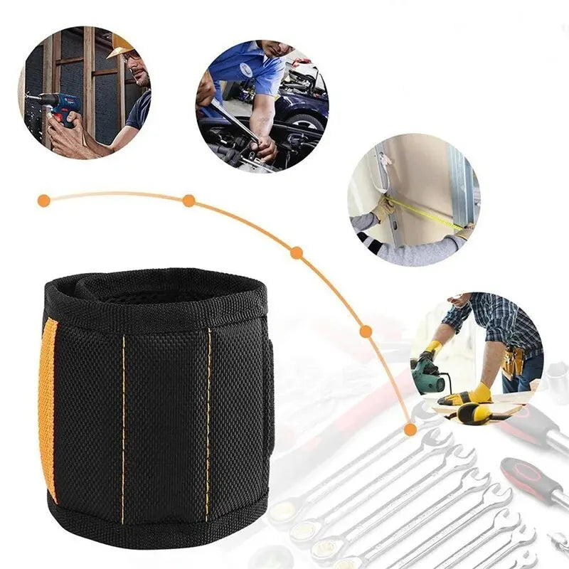 Magnetic Wristband for Holding Screws,Nails,Drilling Bits,Wrist Tool Holder Belts with Strong Magnets,five Rows of Ten Magnets Leedoar