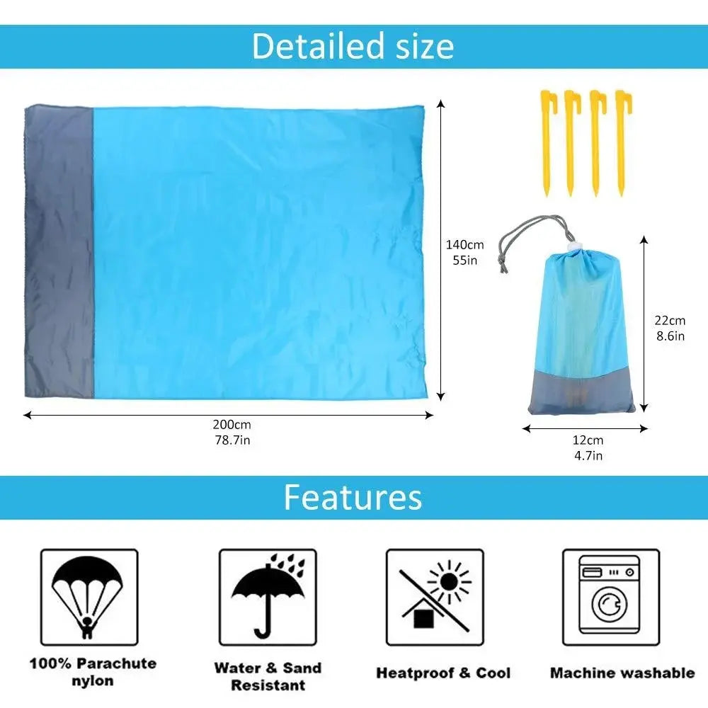 Make Summer Fun with This Durable Portable Waterproof Mat - Perfect for Beach, Lawn, Camping & More, Stay Comfortable Anywhere Leedoar