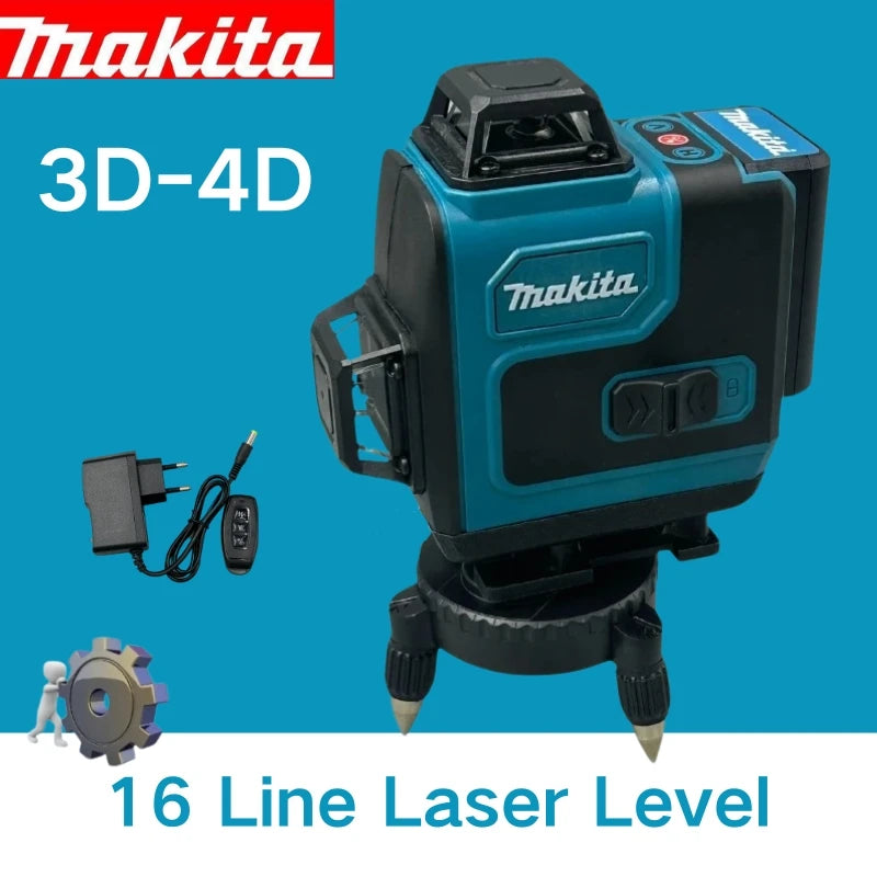 Makita High-Precision 16-Line 360 Horizontal Vertical Cross Level Green Light Laser High-Precision Wall-Mounted Portable Leedoar