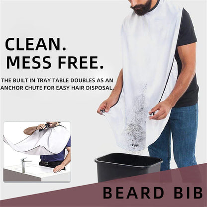 Male Shaving Apron Beard Catcher Cape Care Bib Face Shaved Hair Adult Bibs Shaver Cleaning Hairdresser for Man Clean Apron Gift Leedoar