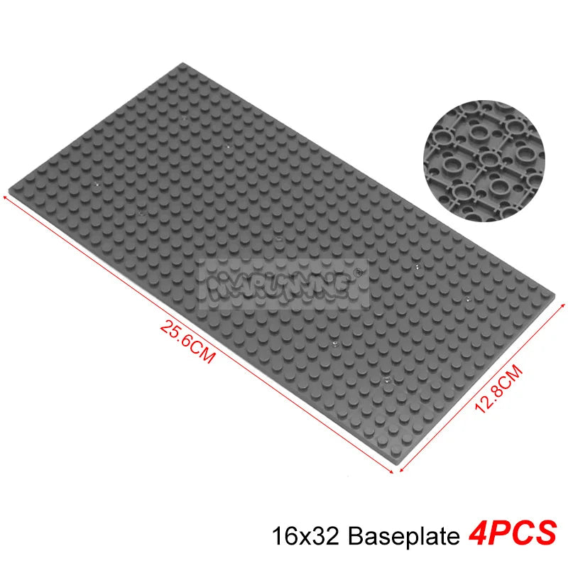 Marumine 4PCS 16x32 Double Sided Baseplate 3857 Compatible Classic Building Block Accessories MOC Model Assembly Base Board Part Leedoar