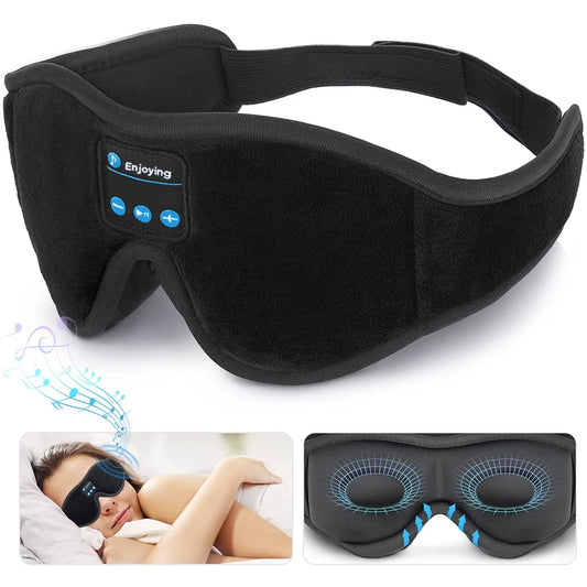 Máscara para dormir Fones de ouvido Bluetooth 3D Máscara de olhos Música Play Fones de ouvido para dormir com alto-falante HD integrado