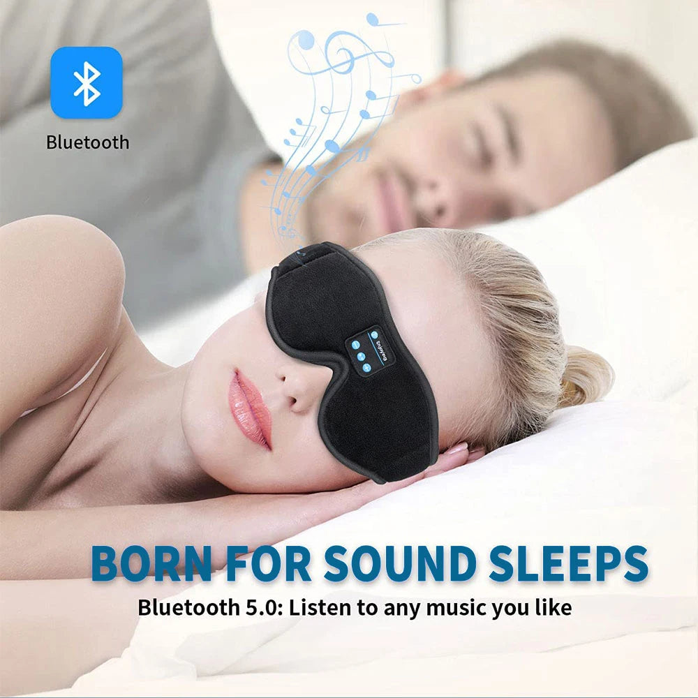 Mask For Sleep Headphones Bluetooth 3D Eye Mask Music Play Sleeping Headphones with Built-in HD Speaker Leedoar