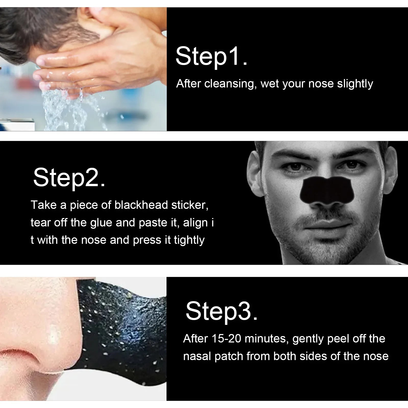 Mask Nose Blackhead Remover Remove Pimple Shrinking Pores Oil Control Acne Treatment Mask Deep Cleansing Nasal Black Head Strips Leedoar