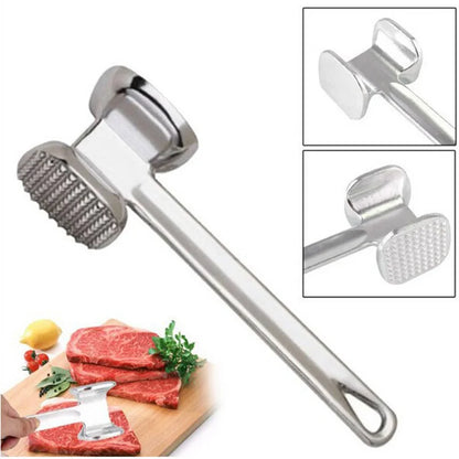 Meat Tenderizer Hammer 19cm Household Aluminum Alloy Steak Metal Mallet Kitchen Tool Heavy Duty Durable Double-Sided Tenderizer Leedoar