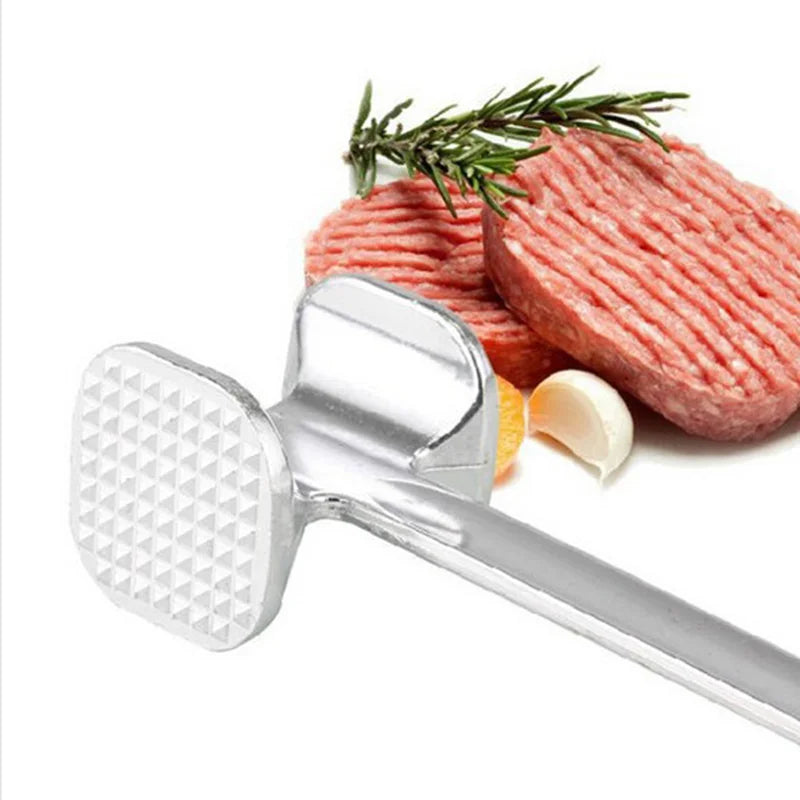 Meat Tenderizer Hammer 19cm Household Aluminum Alloy Steak Metal Mallet Kitchen Tool Heavy Duty Durable Double-Sided Tenderizer Leedoar