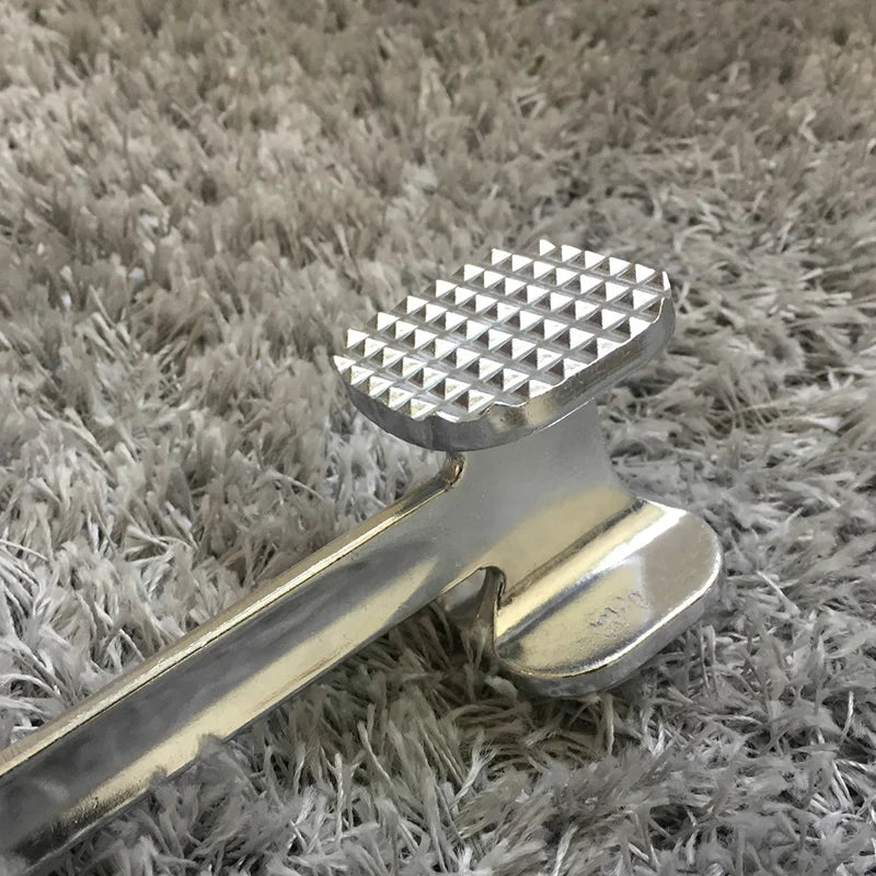 Meat Tenderizer Hammer 19cm Household Aluminum Alloy Steak Metal Mallet Kitchen Tool Heavy Duty Durable Double-Sided Tenderizer Leedoar