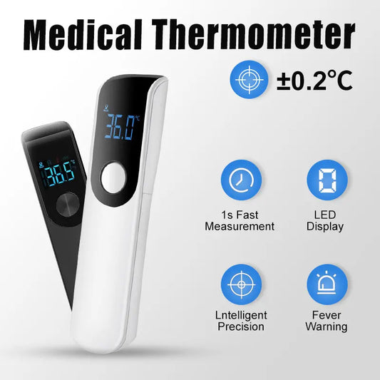 Termómetro infrarrojo de temperatura médica para la frente, termómetro digital sin contacto, pantalla LED, herramienta de medición de fiebre para bebés y adultos 