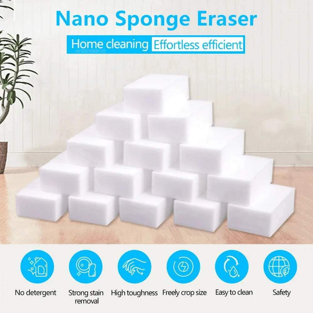 Melamine Sponge Magic Sponge Eraser Eraser Cleaner Cleaning Sponges for Kitchen Bathroom Cleaning Tools 10*6*2cm Leedoar