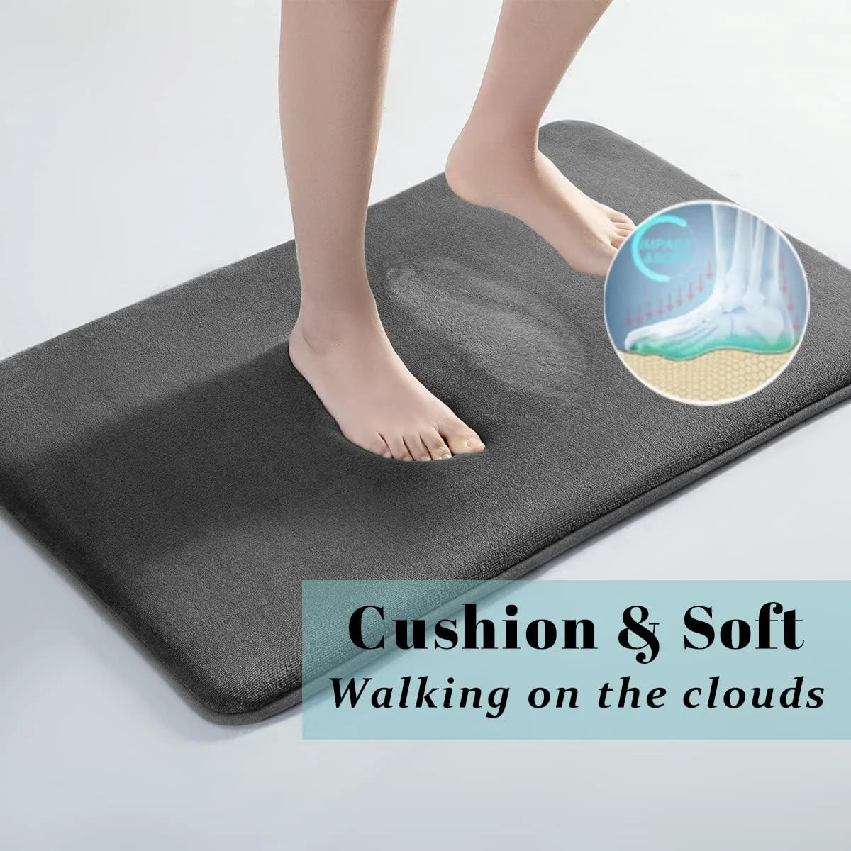 Memory Foam Bathroom Rug Anti-slip bathroom mat Ultra Soft floor mat Non-Slip Water Absorbent Leedoar