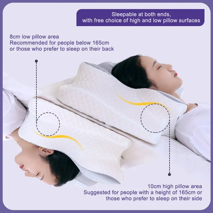 Travesseiros de espuma viscoelástica em forma de borboleta, relaxante, cervical, recuperação lenta, travesseiro de pescoço, alívio da dor, travesseiro ortopédico para dormir, roupa de cama 