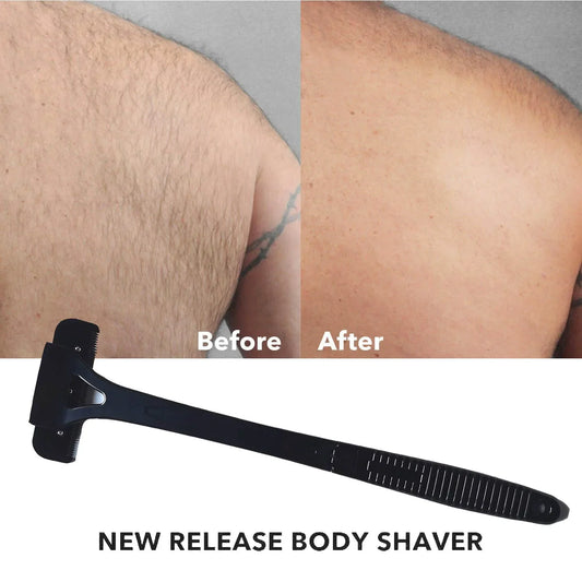 Men Back Shaver Hair Shaver Two Head Blade Foldable Trimmer Body Leg Long Handle Removal Razors Fast Shipping Leedoar