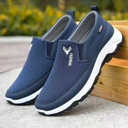 Men Penny Boat Shoes Sports Shoes Breathable Orthopedic Travel Plimsolls Flat Slip On for Outdoor Activity Hiking Walking Leedoar