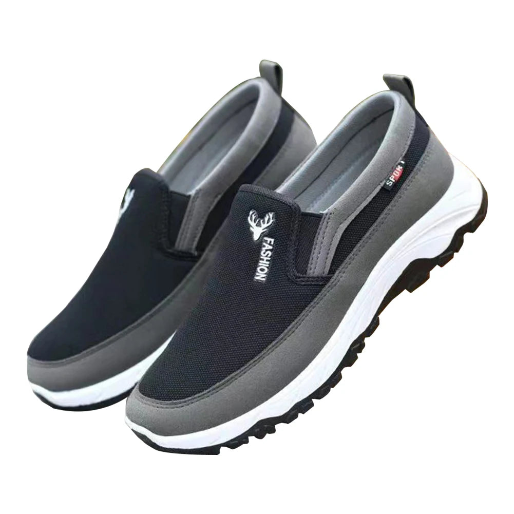 Men Penny Boat Shoes Sports Shoes Breathable Orthopedic Travel Plimsolls Flat Slip On for Outdoor Activity Hiking Walking Leedoar