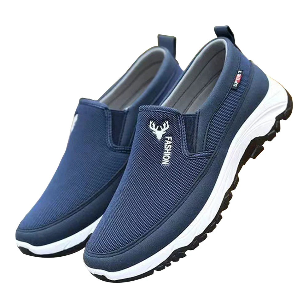 Men Penny Boat Shoes Sports Shoes Breathable Orthopedic Travel Plimsolls Flat Slip On for Outdoor Activity Hiking Walking Leedoar