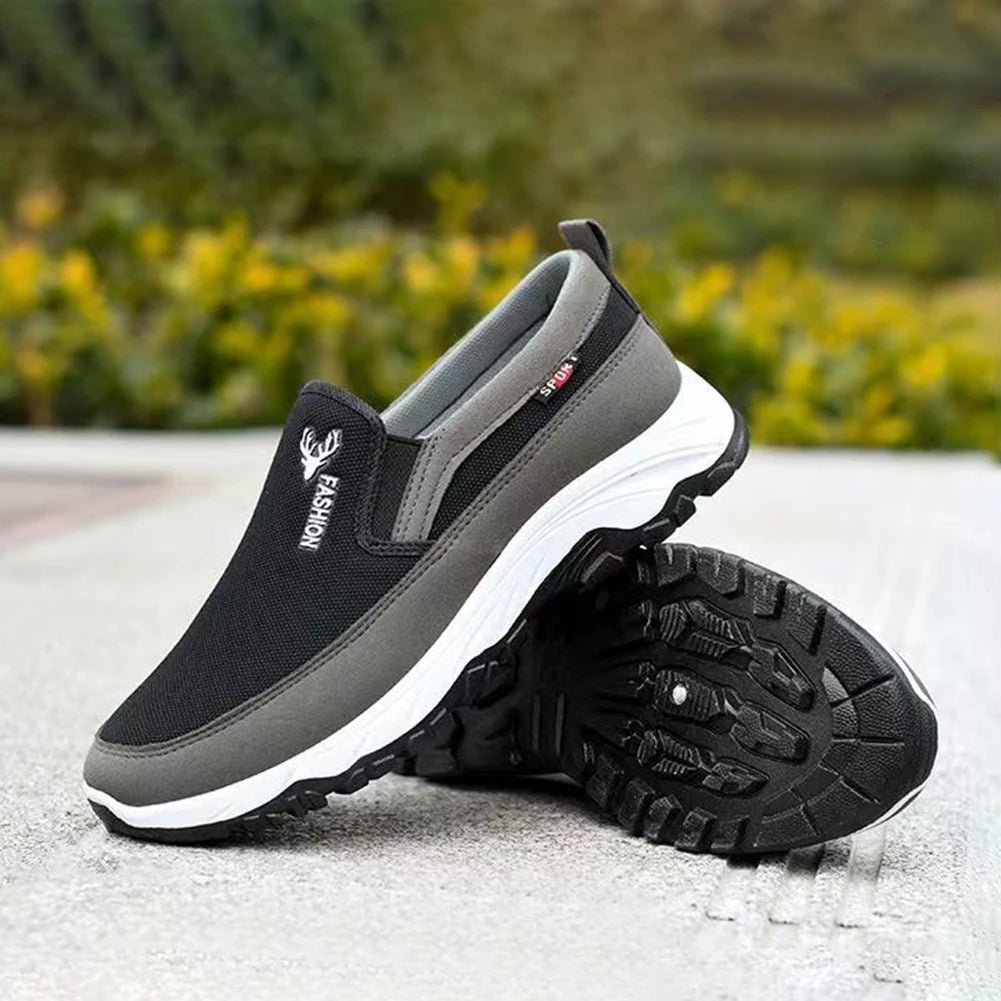 Men Penny Boat Shoes Sports Shoes Breathable Orthopedic Travel Plimsolls Flat Slip On for Outdoor Activity Hiking Walking Leedoar