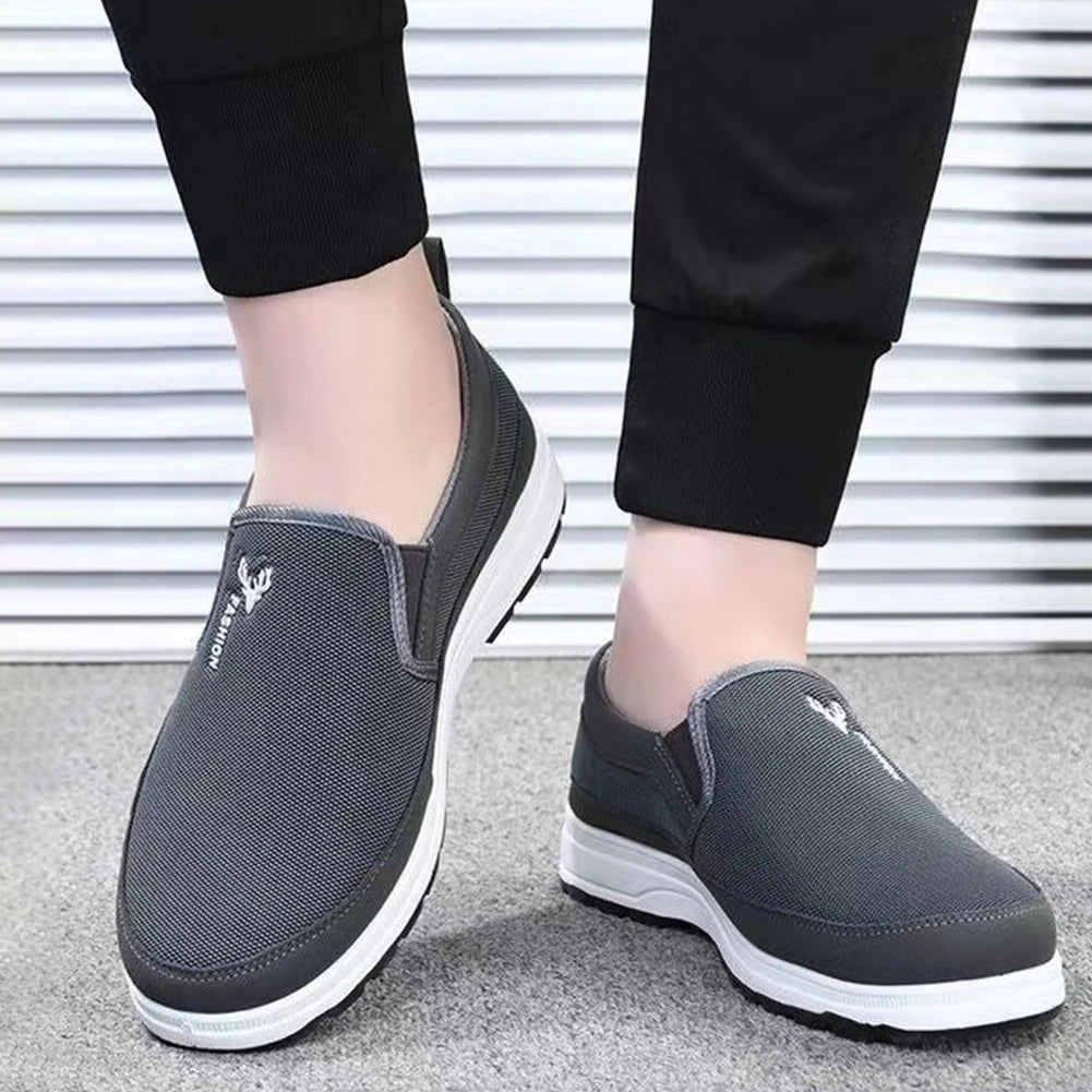 Men Penny Boat Shoes Sports Shoes Breathable Orthopedic Travel Plimsolls Flat Slip On for Outdoor Activity Hiking Walking Leedoar