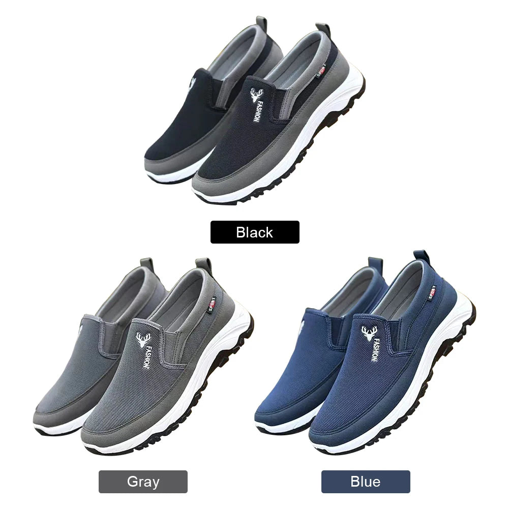 Men Penny Boat Shoes Sports Shoes Breathable Orthopedic Travel Plimsolls Flat Slip On for Outdoor Activity Hiking Walking Leedoar