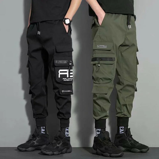 Pantalones cargo verde militar para hombre, pantalones casuales de hip hop, colores llamativos, múltiples bolsillos, pantalones deportivos de marca, talla M-5XL 