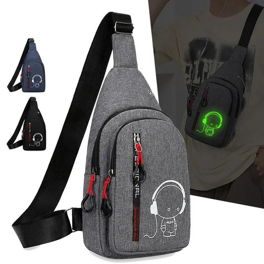 Men's Chest Bag 2024 New Casual Fashion Shoulder Bag Male Hand Crossbody Korean Cycling Backpack