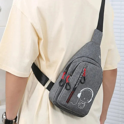 Bolso de pecho para hombre, nuevo bolso de hombro informal de moda 2024, bolso cruzado de mano para hombre, mochila de ciclismo coreana 