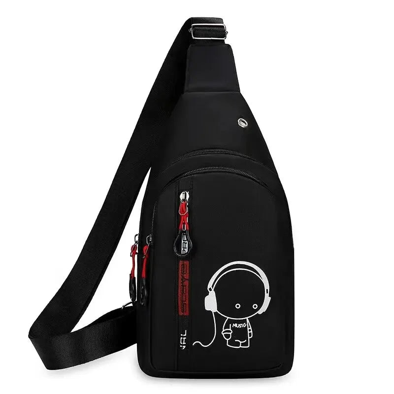 Bolso de pecho para hombre, nuevo bolso de hombro informal de moda 2024, bolso cruzado de mano para hombre, mochila de ciclismo coreana 