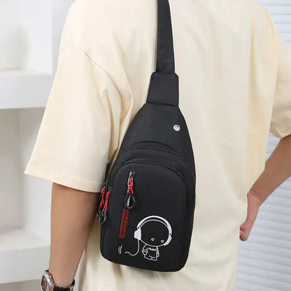 Bolso de pecho para hombre, nuevo bolso de hombro informal de moda 2024, bolso cruzado de mano para hombre, mochila de ciclismo coreana 