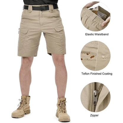 Men's Tactical Shorts With Multi Pockets, Casual Durable WaterproofCargo Shorts For Outdoor Hiking Trekking Leedoar