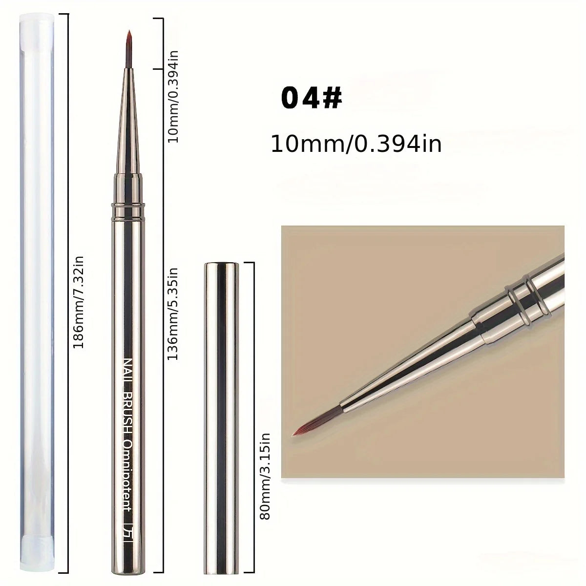 Metal Bar Nail Art Brush 12 Pack，Liner Brush for Long Lines, Thin Details, Fine Drawing, Delicate Coloring，Size as shown in the Leedoar