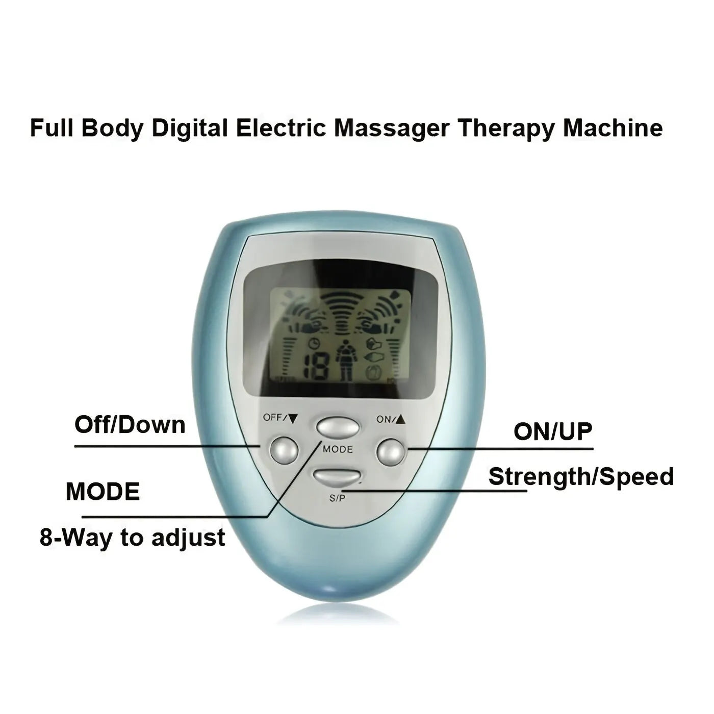 Micro Current Body Electric Massager 8 Modes Multi-Function Electric Massager With LED Display Meridian Massager For Full Body Leedoar