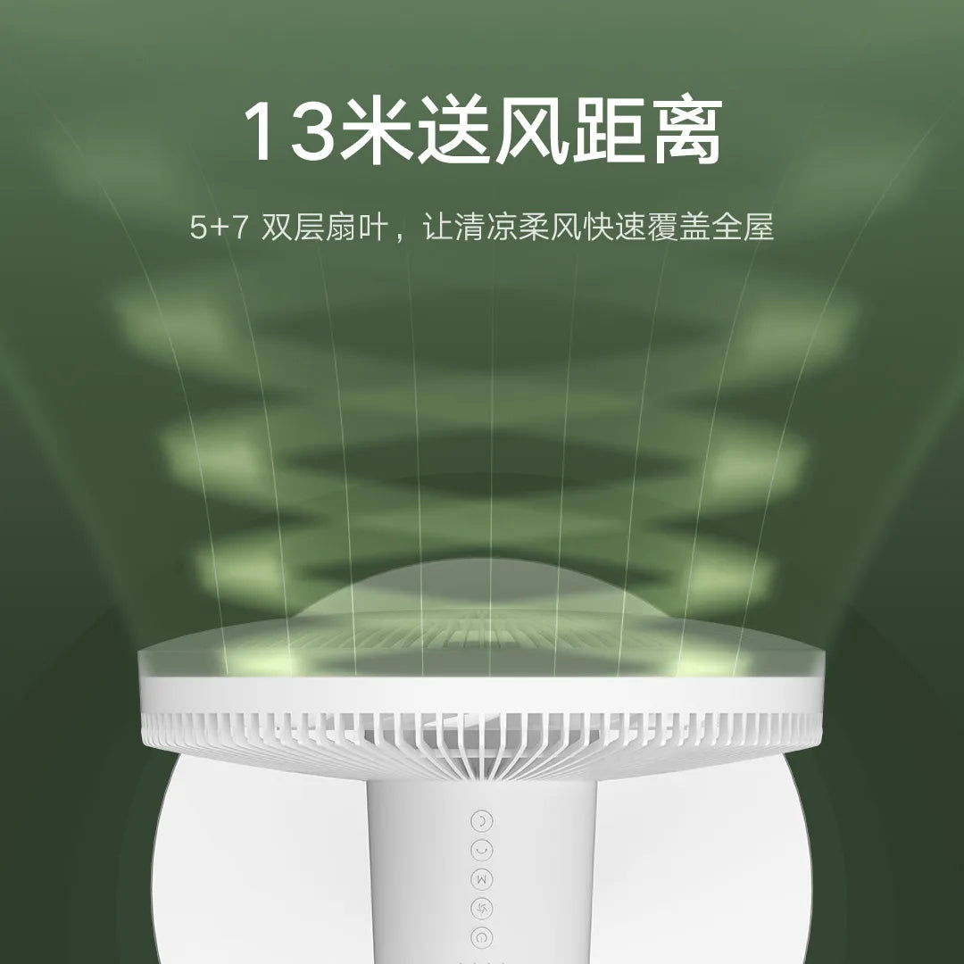 Ventilador de piso con circulación de CC con inversor Mijia Versión a batería Distancia de suministro de aire de 13 m 11,7 h Uso inalámbrico Vida útil Funciona con la aplicación Miajia 