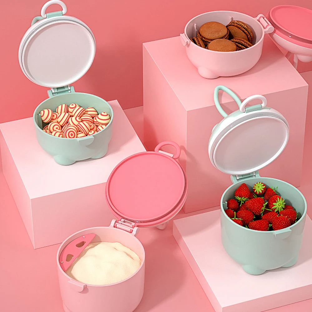 Milk Powder Box Baby Milk Powder Portable Cute Pig Food Storage Box Essential Cereal Infant Toddle Snacks Container NO BPA Leedoar