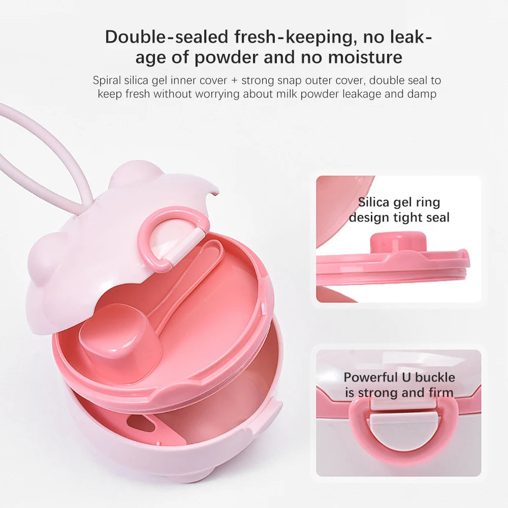 Milk Powder Box Baby Milk Powder Portable Cute Pig Food Storage Box Essential Cereal Infant Toddle Snacks Container NO BPA Leedoar