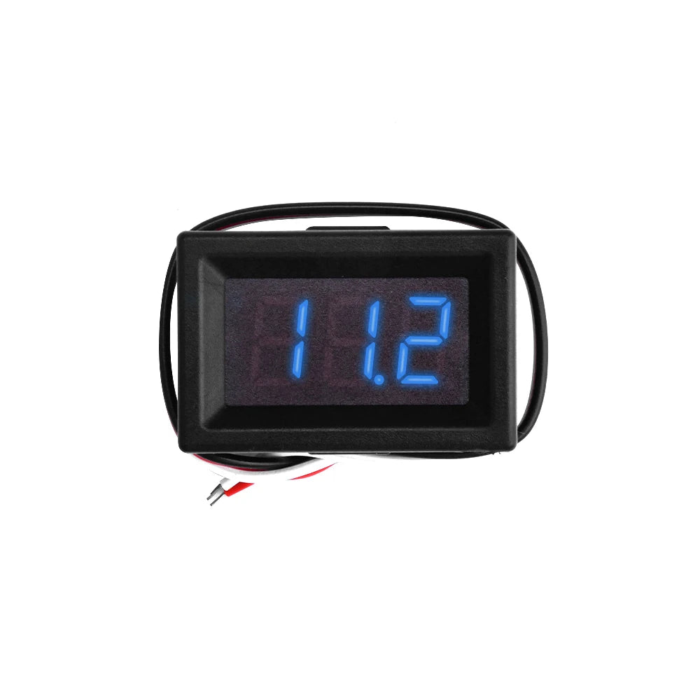 Mini 0.36 inch DC0-30V 3 bits Digital Red LED Display Panel Voltage Meter Voltmeter Tester 3 Cable for Car Motor Vehicle Tools Leedoar