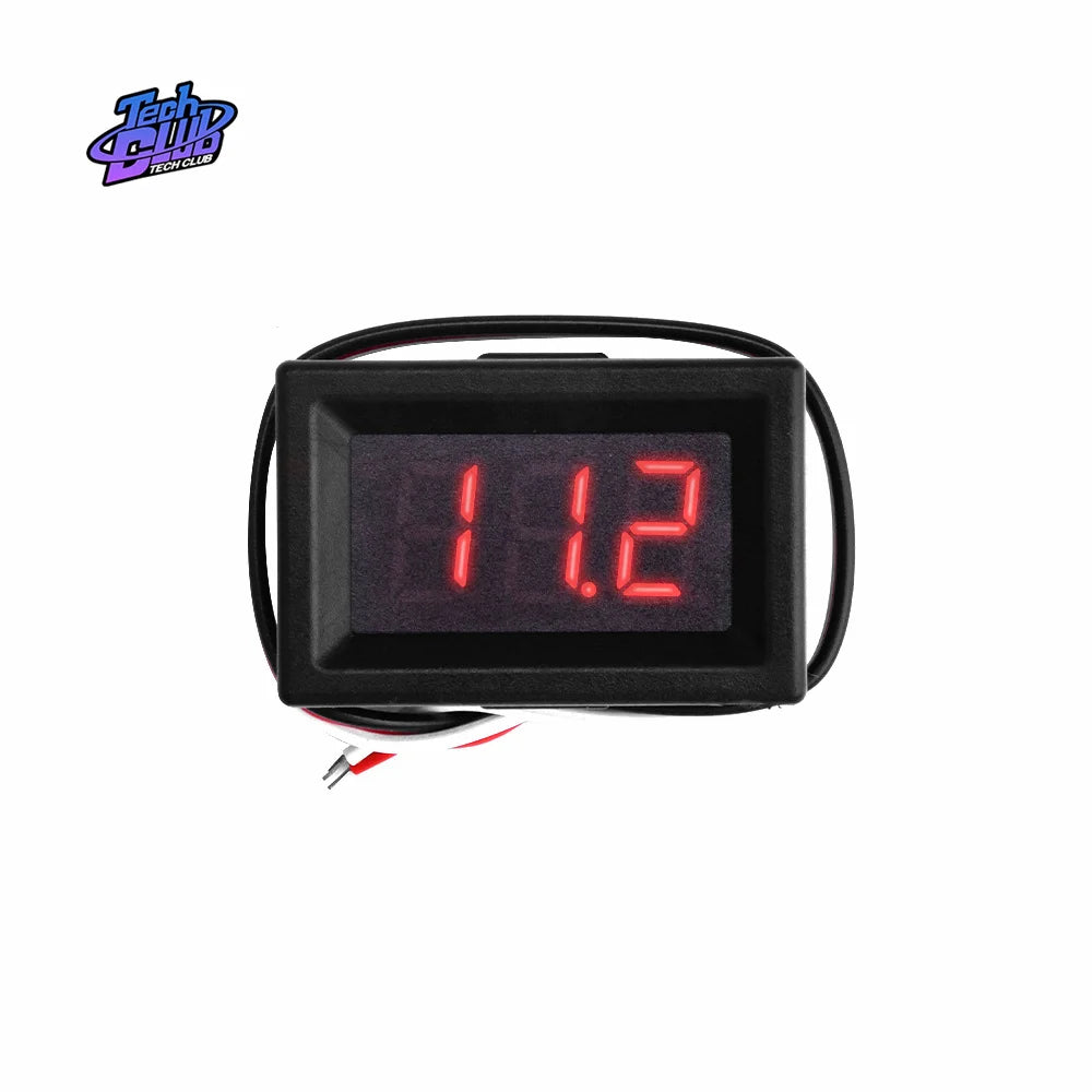 Mini 0.36 inch DC0-30V 3 bits Digital Red LED Display Panel Voltage Meter Voltmeter Tester 3 Cable for Car Motor Vehicle Tools Leedoar
