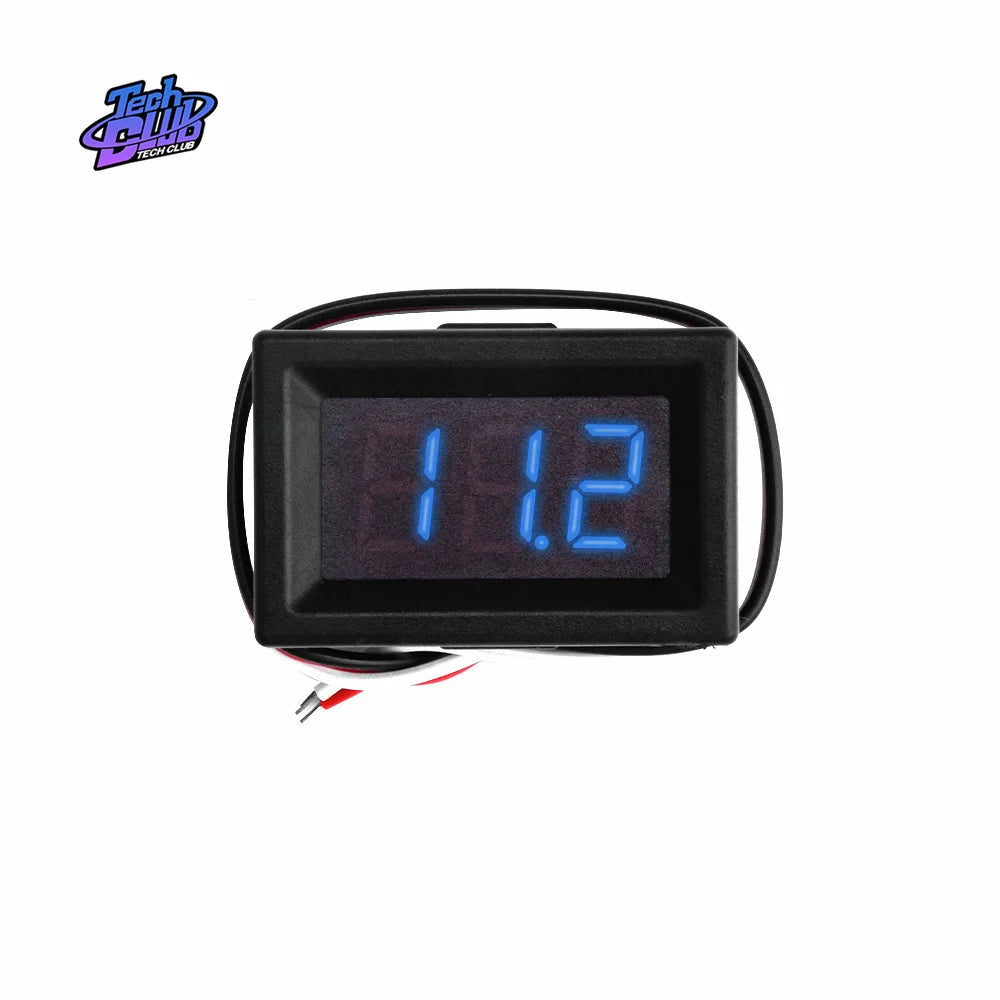 Mini 0.36 inch DC0-30V 3 bits Digital Red LED Display Panel Voltage Meter Voltmeter Tester 3 Cable for Car Motor Vehicle Tools Leedoar