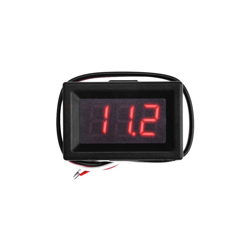 Mini 0.36 inch DC0-30V 3 bits Digital Red LED Display Panel Voltage Meter Voltmeter Tester 3 Cable for Car Motor Vehicle Tools Leedoar