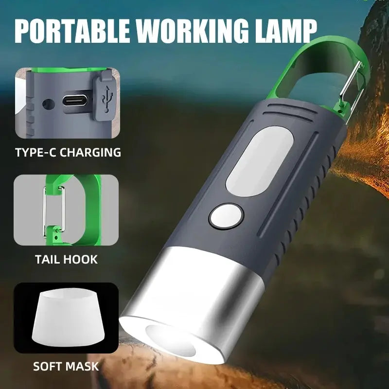 Mini Convenient High Power LED Flashlight Camping Flashlight, 3LEDAnd Side Lights TelescopicZoom Waterproof Light, Lampshade Leedoar