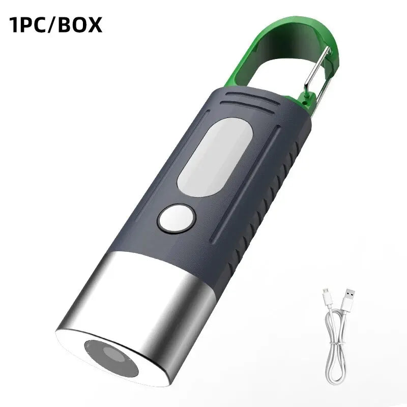 Mini Convenient High Power LED Flashlight Camping Flashlight, 3LEDAnd Side Lights TelescopicZoom Waterproof Light, Lampshade Leedoar