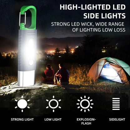 Mini Convenient High Power LED Flashlight Camping Flashlight, 3LEDAnd Side Lights TelescopicZoom Waterproof Light, Lampshade Leedoar