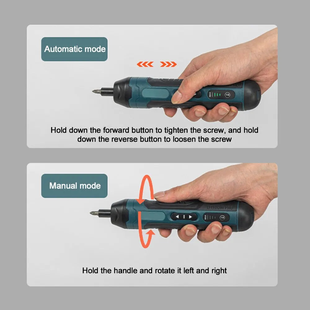 Mini Cordless Electric Screwdriver Rechargeable 1300mah Adjustment Power Drill Multi-function Disassembly Torque Repair Tools Leedoar