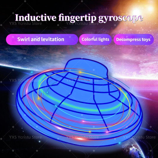 Mini Flying Ball Toys Magic Ball Flying Spinner Flight Gyro UFO Fingertip Drone Aircraft induction gyroscope Decompression Toy Leedoar