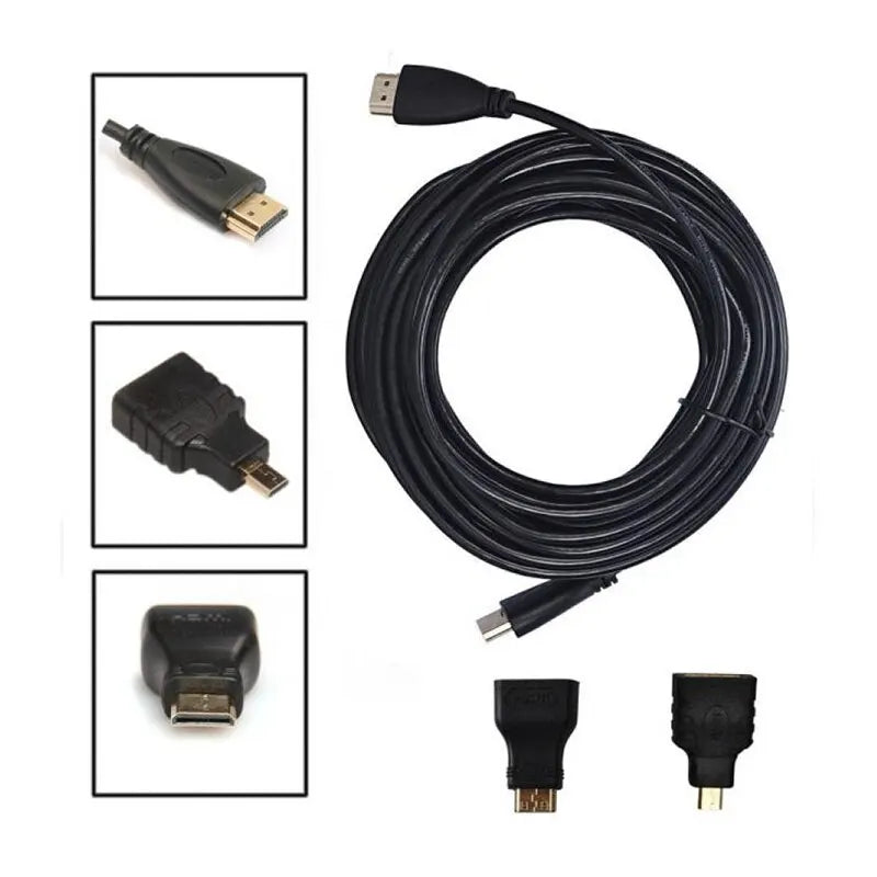 Mini HDTV Adapter Micro HDTV Connector Cable 3 In1 1M 1.5 Meters HD High Quality Compatible Suitable For PS3 HDTV DVD XBOX Leedoar