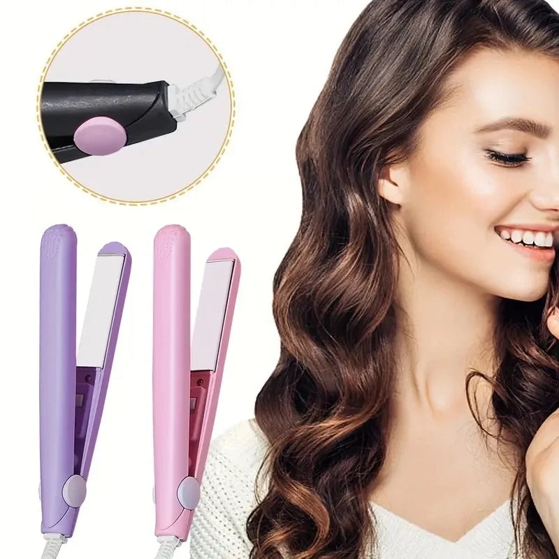 Mini Hair Straightener, Multi-color Splint, Quick Heating, Non-damaging Ceramic Plate, Bangs Clip, Curling and Straightening Leedoar