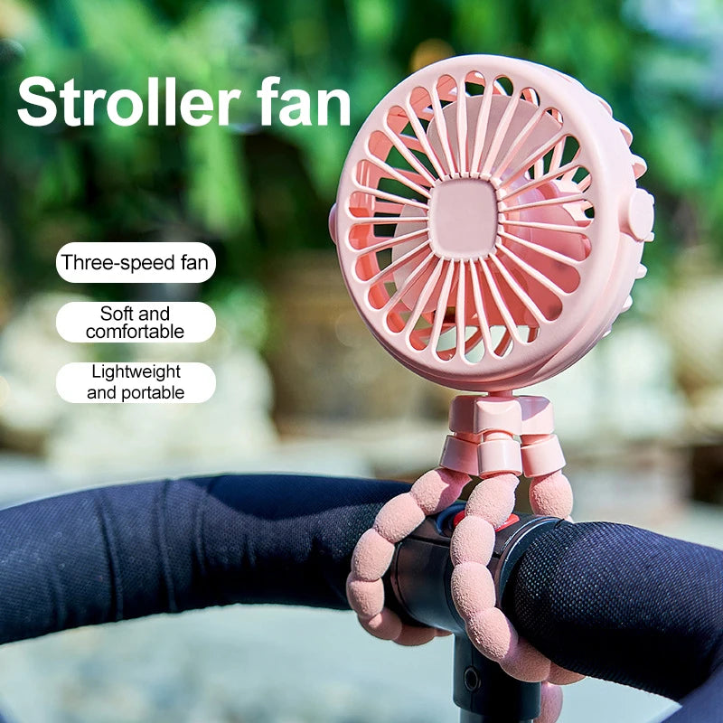 Mini Handheld Octopus Folding Fan Multi Functional Five In One Portable Fan Silent Home Dormitory Baby Stroller Multiple Scenes Leedoar