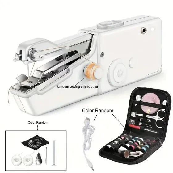 Mini Handheld Sewing Machine, Quick Sewing Portable Sewing Machine, Portable Sewing Machine Suitable for Home - White Leedoar