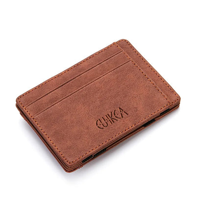 Mini Carteiras Porta-Cartões Masculinos com Zíper Bolso para Moedas Carteira Masculina Magra de Couro PU de Qualidade Estojo para Cartão de Crédito e Banco Bolsas Masculinas Pequenas 