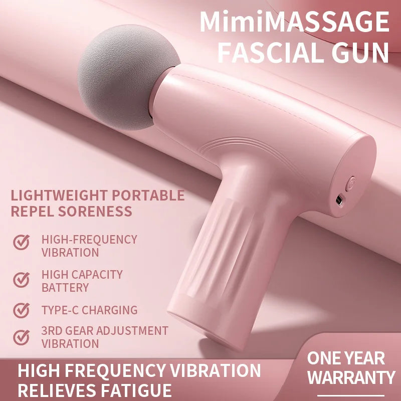 Mini Pink Muscle  Massage Gun Deep Tissue Handheld Massage Gun Therapy Gun Fascia Gun Massagegun Massagers Handheld Deep Tissue Leedoar