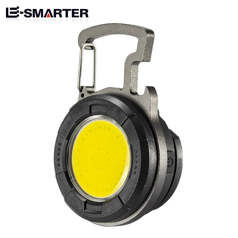 Mini Portable COB Work Light LED Keychain Flashlight USB Rechargeable Strong Magnet Lamp For Outdoor Camping Torch Lamp Lantern Leedoar